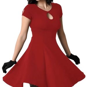 Rock steady RETRO rust color NWT keyhole dress